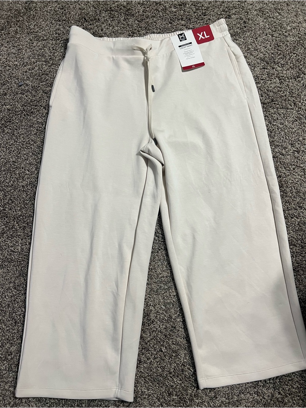 Athletic Ivory Drawstring Women’s Pants - Size XL